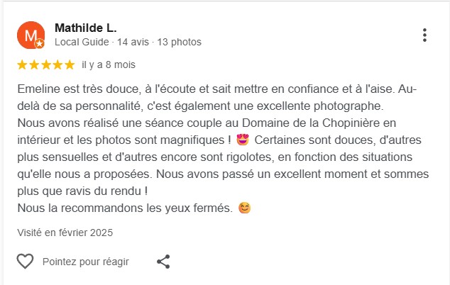 Avis client mariage