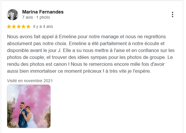 Avis client mariage