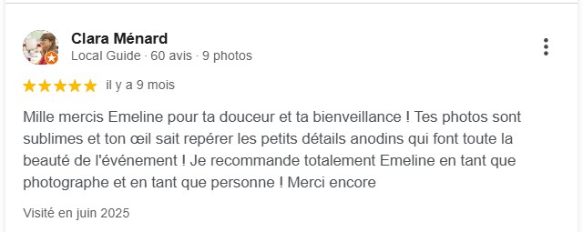 Avis client mariage