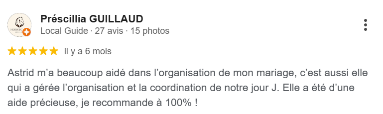 Avis wedding planner Vendée