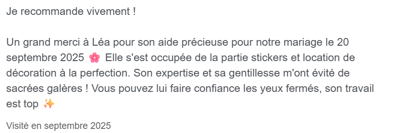 Avis client
